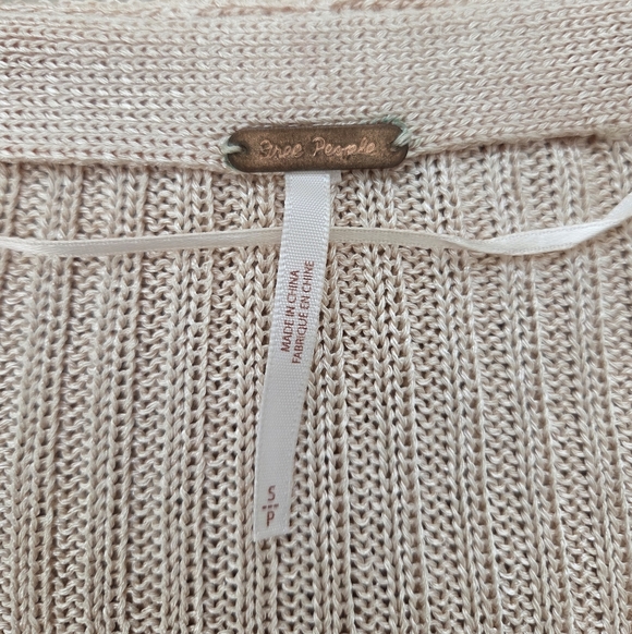 Free People Game On Cardigan Size Small Cream - Picture 4 of 7